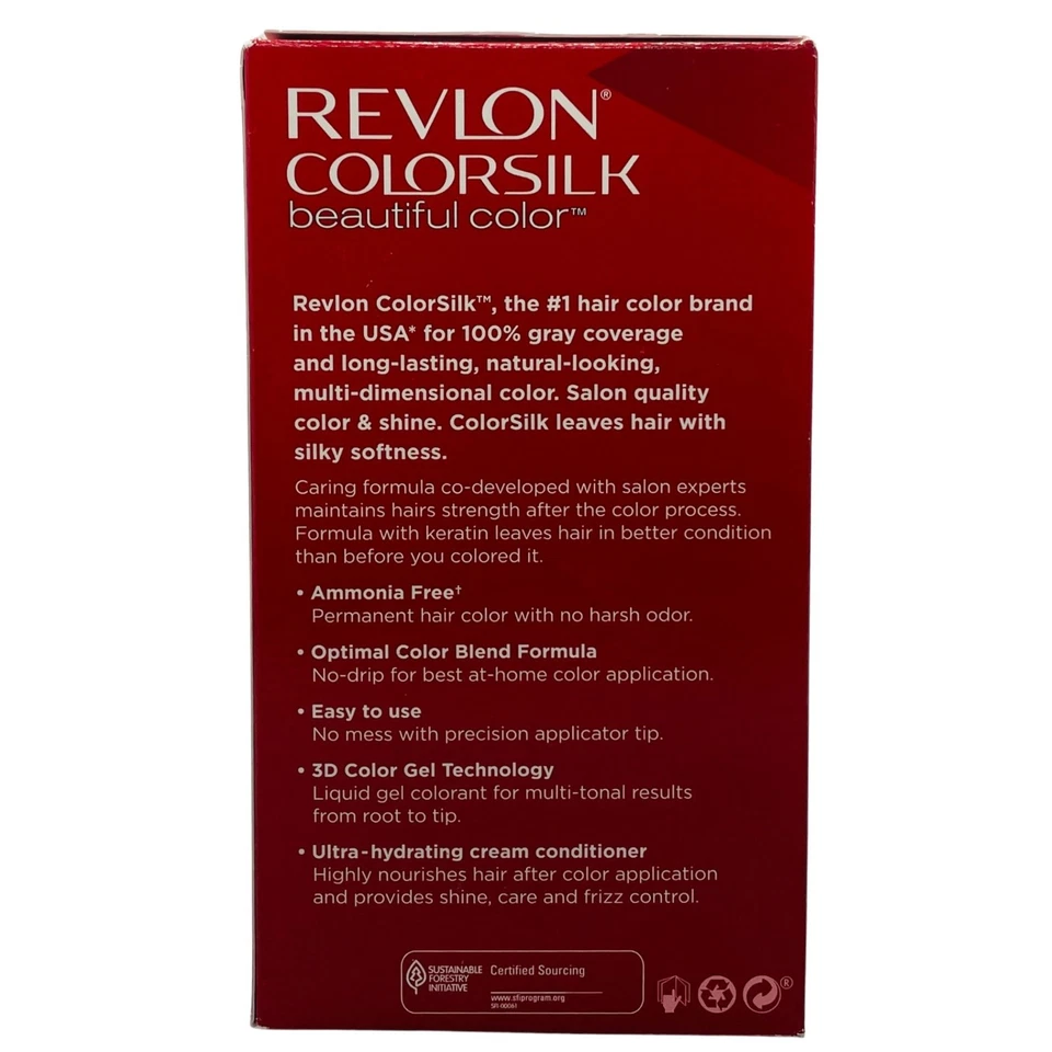 Color de cabello castaño rojizo medio Revlon Colorsilk 42 - Paquete de 3 - Nuevo Foto 2 de 4