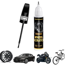Matte Black Rim Touch Up Paint Car Wheel Scratch Repair Pen Curb Rash Scuff Fix
