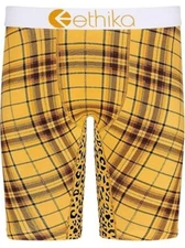 Ethika Men’s Boxer Briefs - Yellow Plaid | Classic Tartan Style
