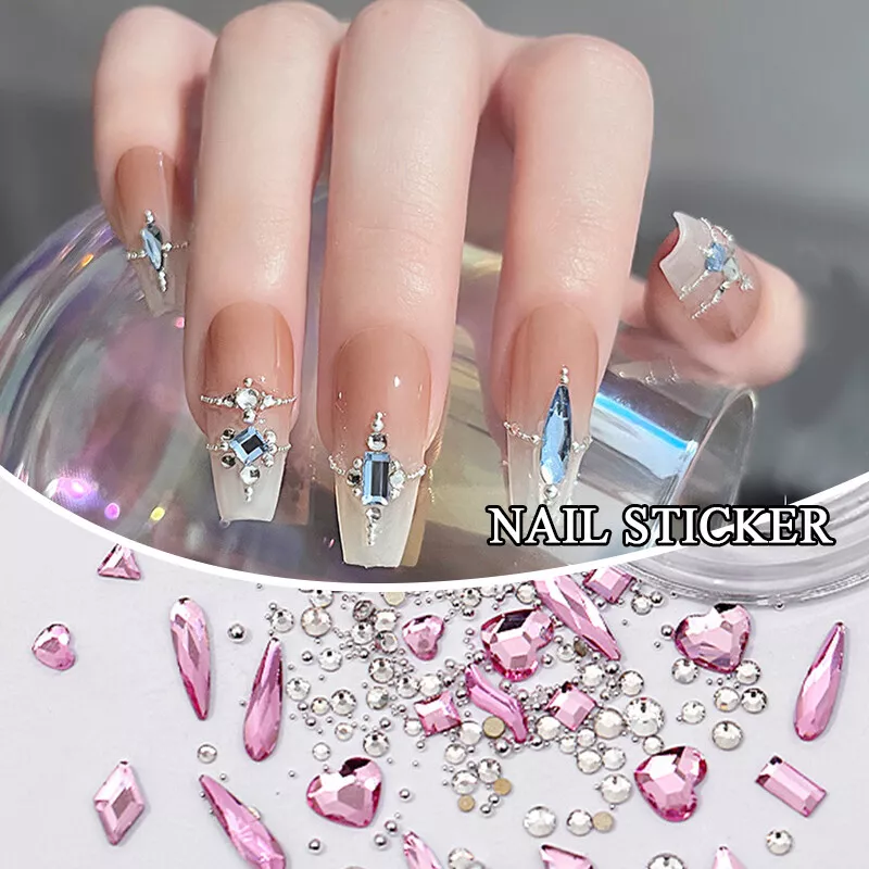 Rhinestone Nail/ 3D Gem Nail Sticker/ Bling Nail/ 3D Nail Art/ Nail Gem/ Rhinestone  Nail/ Crystal Nail /self Adhesive/ Nail Adhesive 