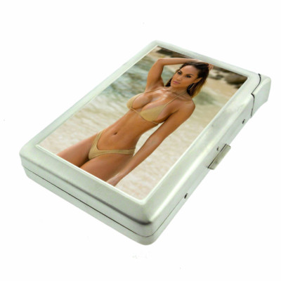 Finland Pin Up Girls D11 Cigarette Case with Built in Lighter Metal Wallet 