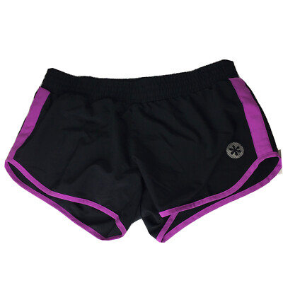 Old Navy Running Shorts SIZE S Womens Black Purple Pink Trim Go Out Get Active