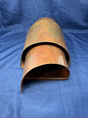 Vintage Large Mid-Century Art-Deco Style Brass Tiered Wall Sconce Double Socket - Picture 8 of 22