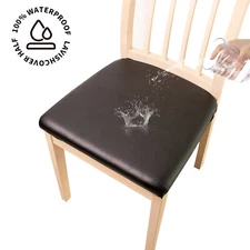 Waterproof PU Leather Seat Covers for Dining Chairs,Chair Seat Covers Set of 6