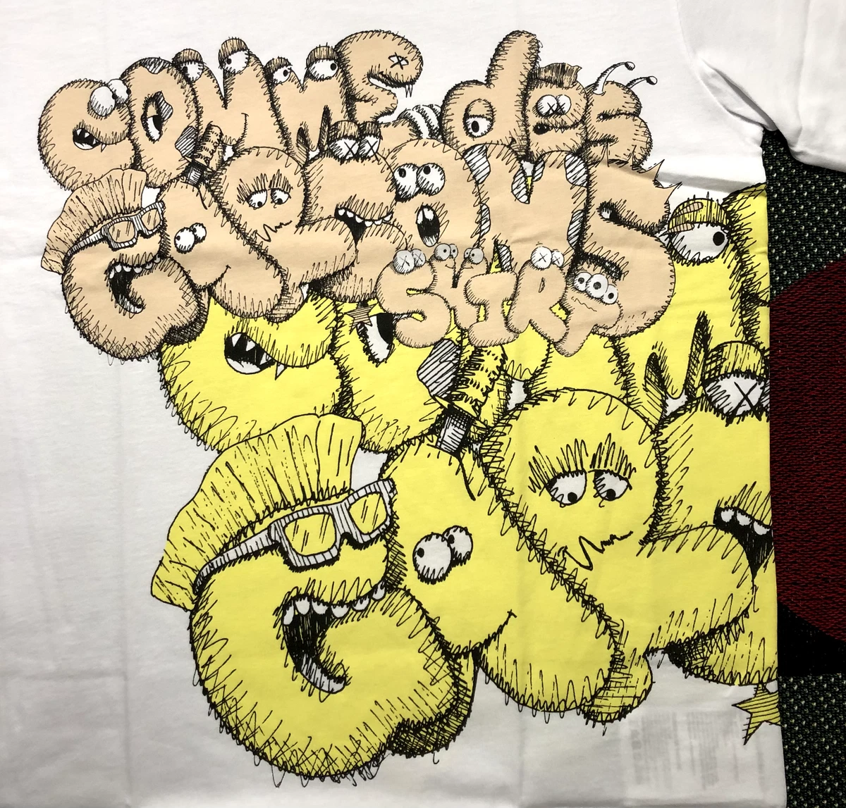 CDG Shirt x KAWS Tee White/Yellow Size XL Brand New