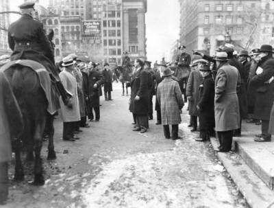 Speakers adress the crowd of striking taxi cab drivers outside Cit .. Old Photo