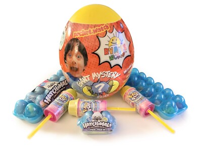 Ryan s World Giant Mystery Egg Yellow Series 1, Hatchimals and Pikmi Pops Lot