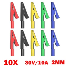 10PC Insulated Alligator Clips Electrical Crocodile Clamps For 2mm Test Probe