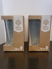 2 Well Told 16 Oz Pint Glass Custom Etched - Nashville Map - NIB - Made In USA