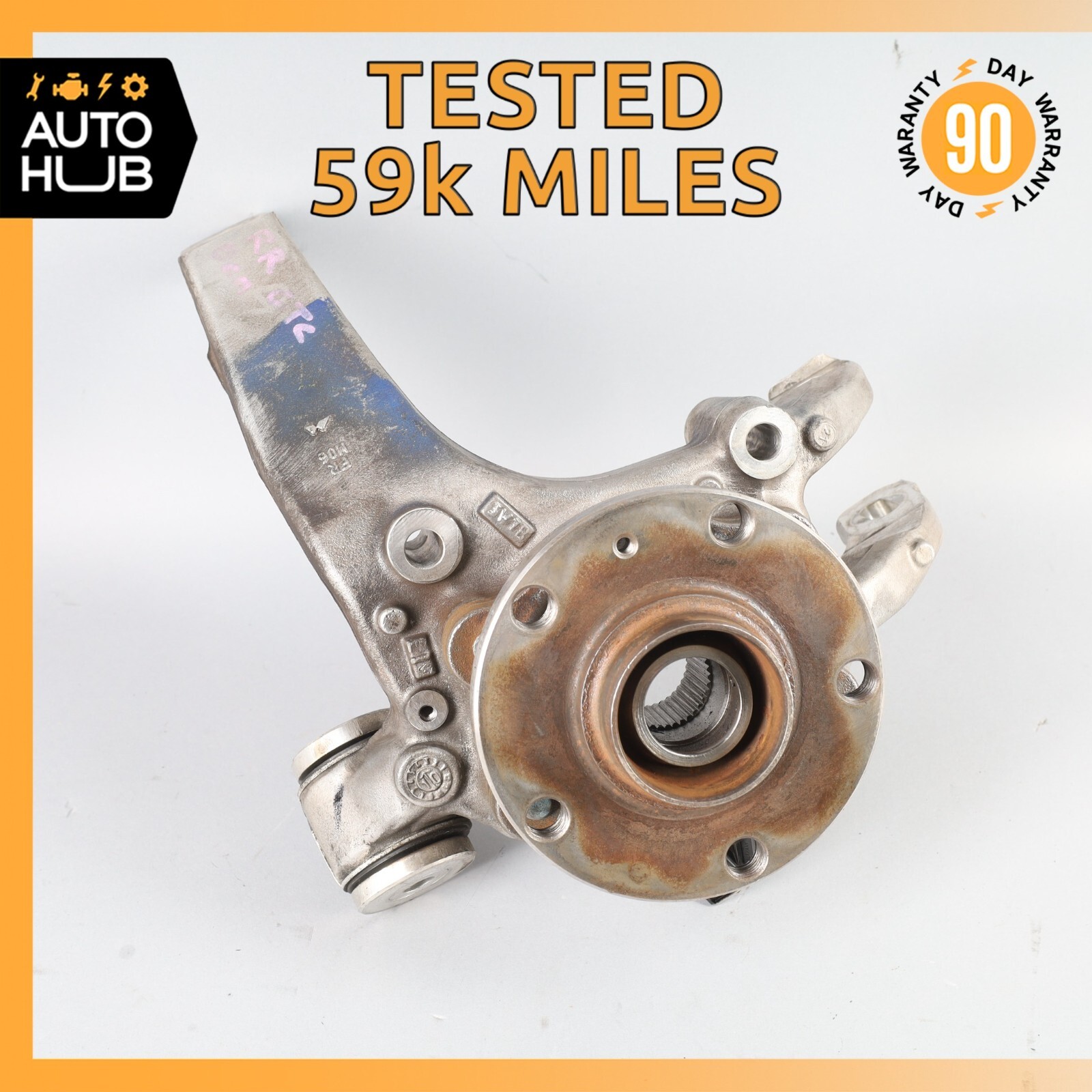 07-12 Bentley Continental GTC Rear Right Side Spindle Knuckle Hub OEM 59k