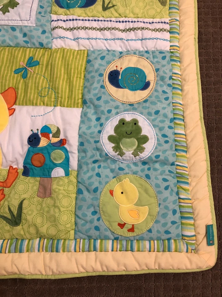 Детское одеяло Tiddliwinks тематика утки лягушки улитки кроватка одеяло 40 дюймов x 32 дюйма - Изображение 3 из 4