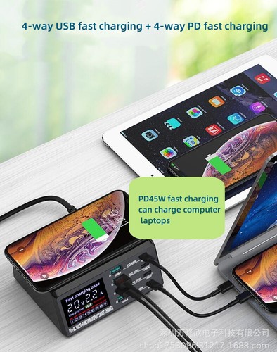 Wireless Charger Multi-function Display for iPhone Samsung Macbook Laptop iPad - Picture 9 of 15