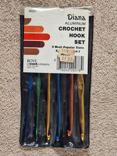 Diana Aluminum Crochet Hook Set Boye 6 Sizes