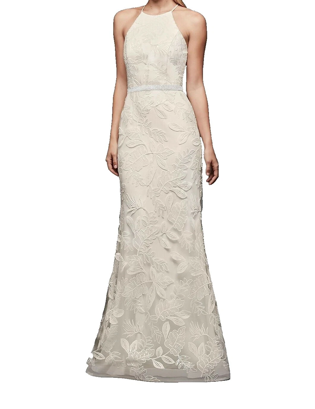 Column/Sheath Lace Halter Neck Wedding Dresses