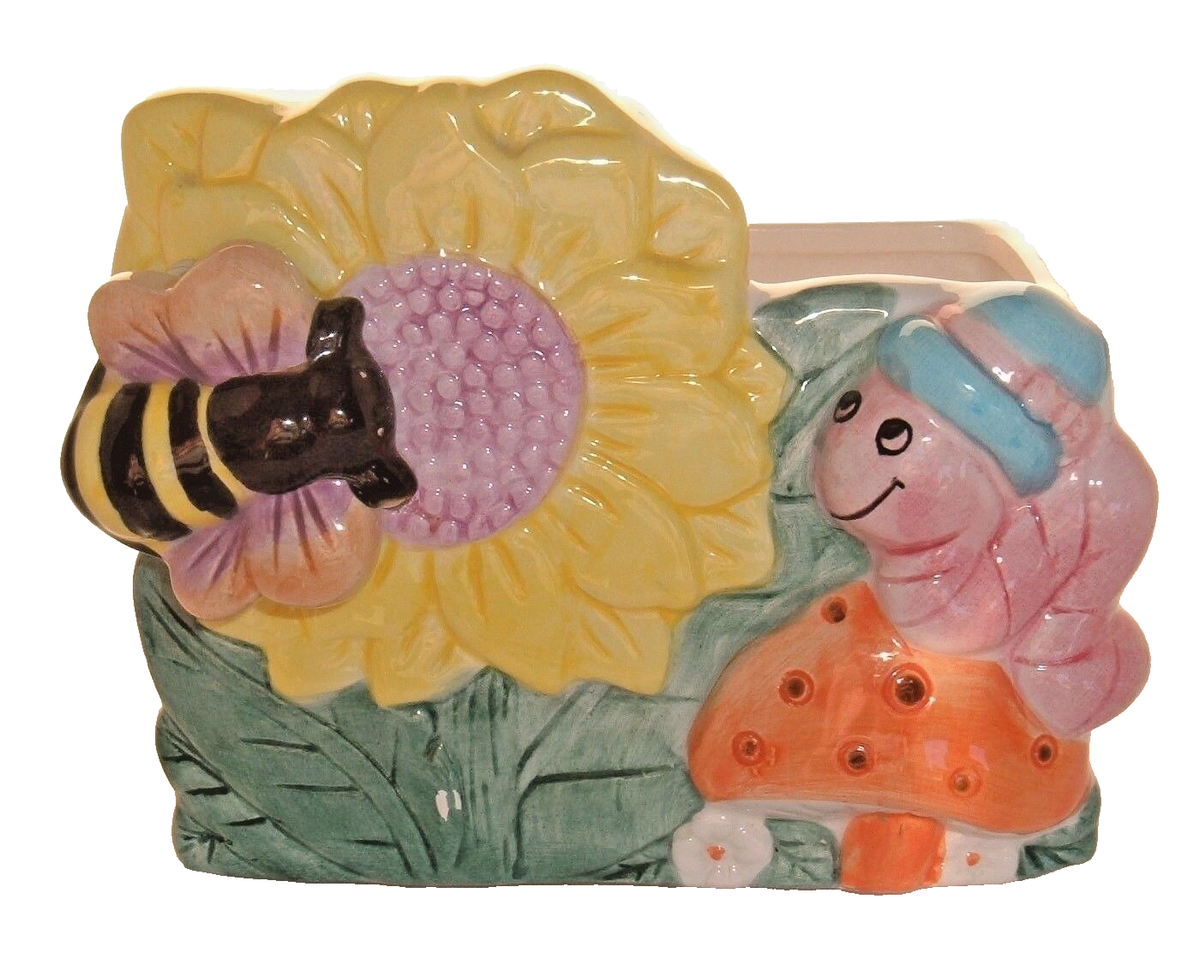 VTG Planter Music Box Its A Small World flower display BABY