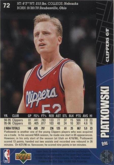 1996-97 Upper Deck Collector's Choice - Eric Piatkowski #72 for