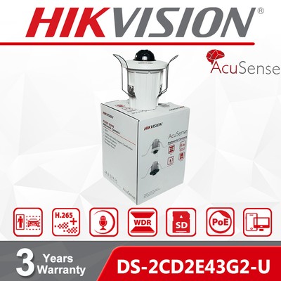 Hikvision Original DS-2CD2E43G2-U 4MP AcuSense In-Ceiling Mini IP Camera MIC POE
