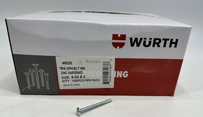 WURTH # 48020 Decorative Hardware Screw Truss Head Combo Drive 8-32 x 2'' (5493)
