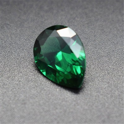 Emerald Pear Shaped Faceted Gemstone Teardrop Cut Emerald Gem Rich Green Emerald