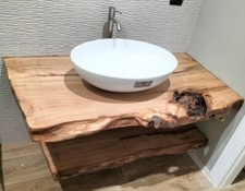 Mensole piani appoggio per Lavabo castagno massello arredo bagno tutte le misure