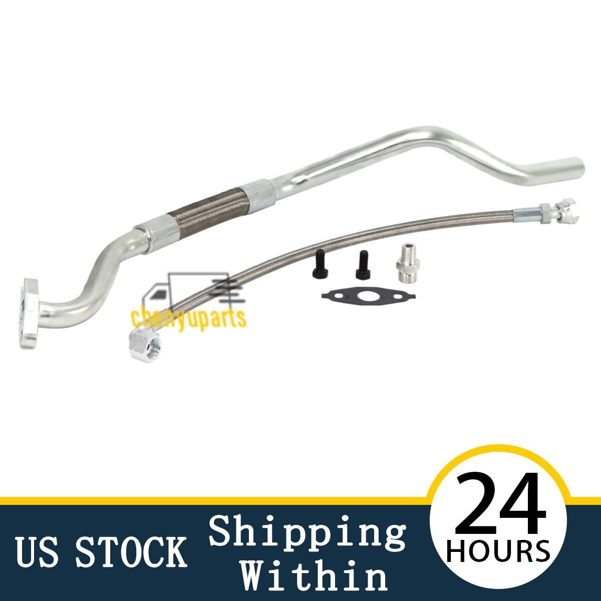 New Cummins ISX CM570 Turbocharger Oil Line Kit with Connector