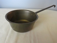 Sch&uuml;ssel aus Messing mit langen Griff - Durchmesser 25 cm - Griff 24,5 cm