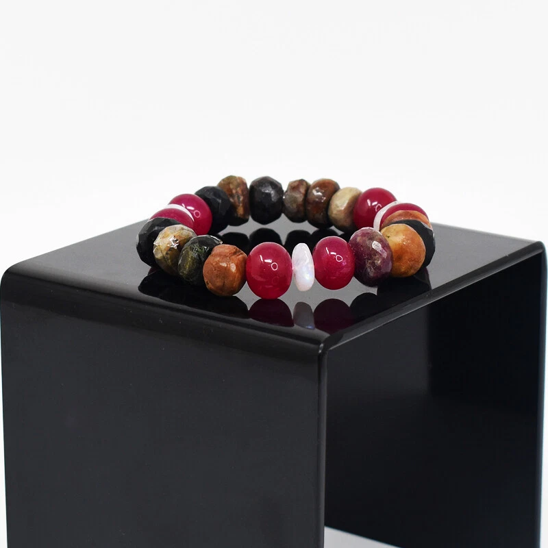 299 Cts Natural Ruby & Tourmaline Beads Stretchable Womens Bracelet JK-30E341 - Image 3 of 3