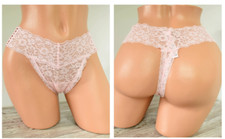 Victoria's Secret LARGE THE LACIE LACE-UP THONG PANTY Pretty Blossom 
