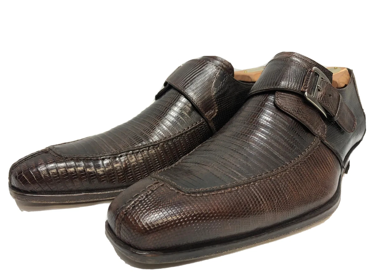 MEZLAN Genuine Lizard Skin Monk Strap Loafers Men s US Size 8 Made