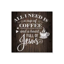 Coffee and Jesus Rustic Looking Inspiration Faith Wood Sign Wall B3-12120061069