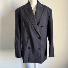 Cos Wool Blazer Size 34 Uk 6 Blue Stripe Double Breasted Capsule Minimal