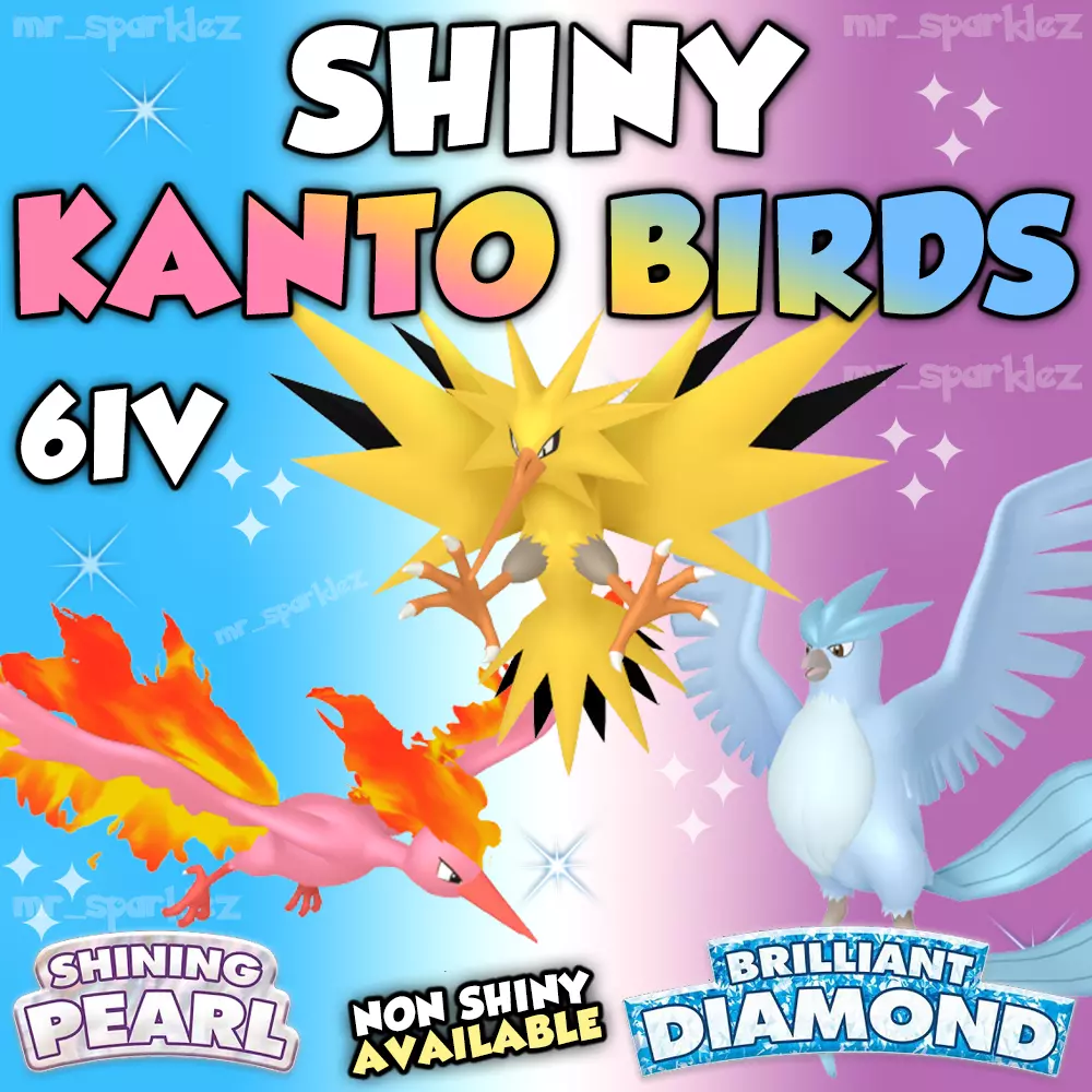 Moltres Kanto Region Legendary Birds for Pokemon Go SHINY. 