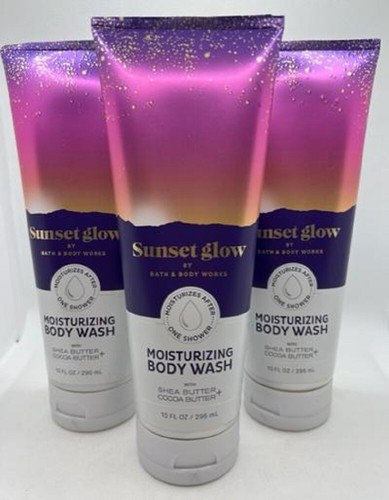Bath & Body Works Sunset Glow Moisturizing Body Wash 10 oz x3