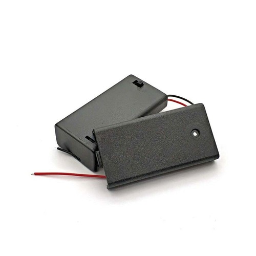 2 AA DIY Battery Holder Case Box 3V Power Switch & Bare Wire End Black x 1 - Afbeelding 5 van 11