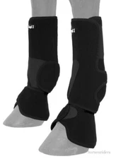 Horse Protective Sport & Bell Boots Combination in 1 - Vented - Black - Medium