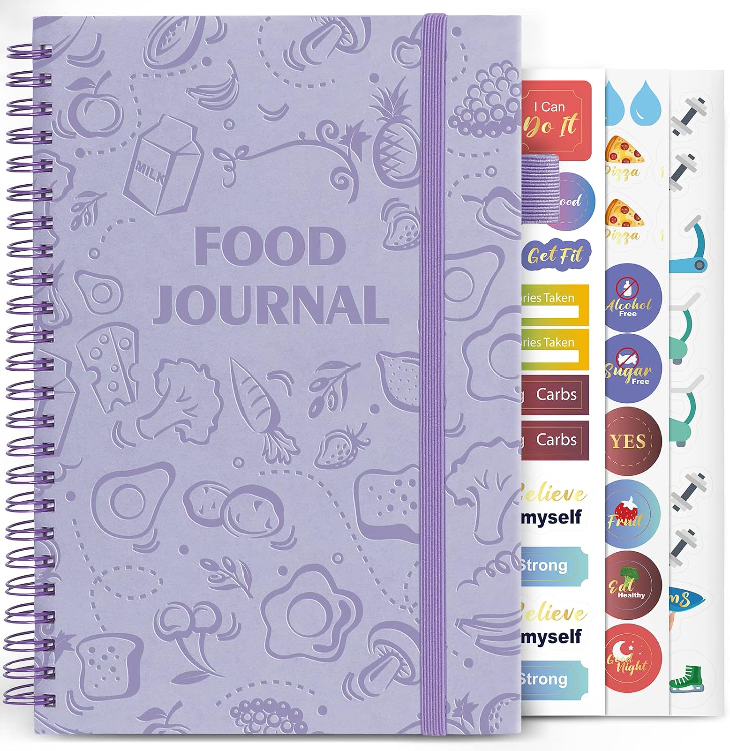 Food Journal for Women Weight Loss Meal Planner A5 Hardcover Purple