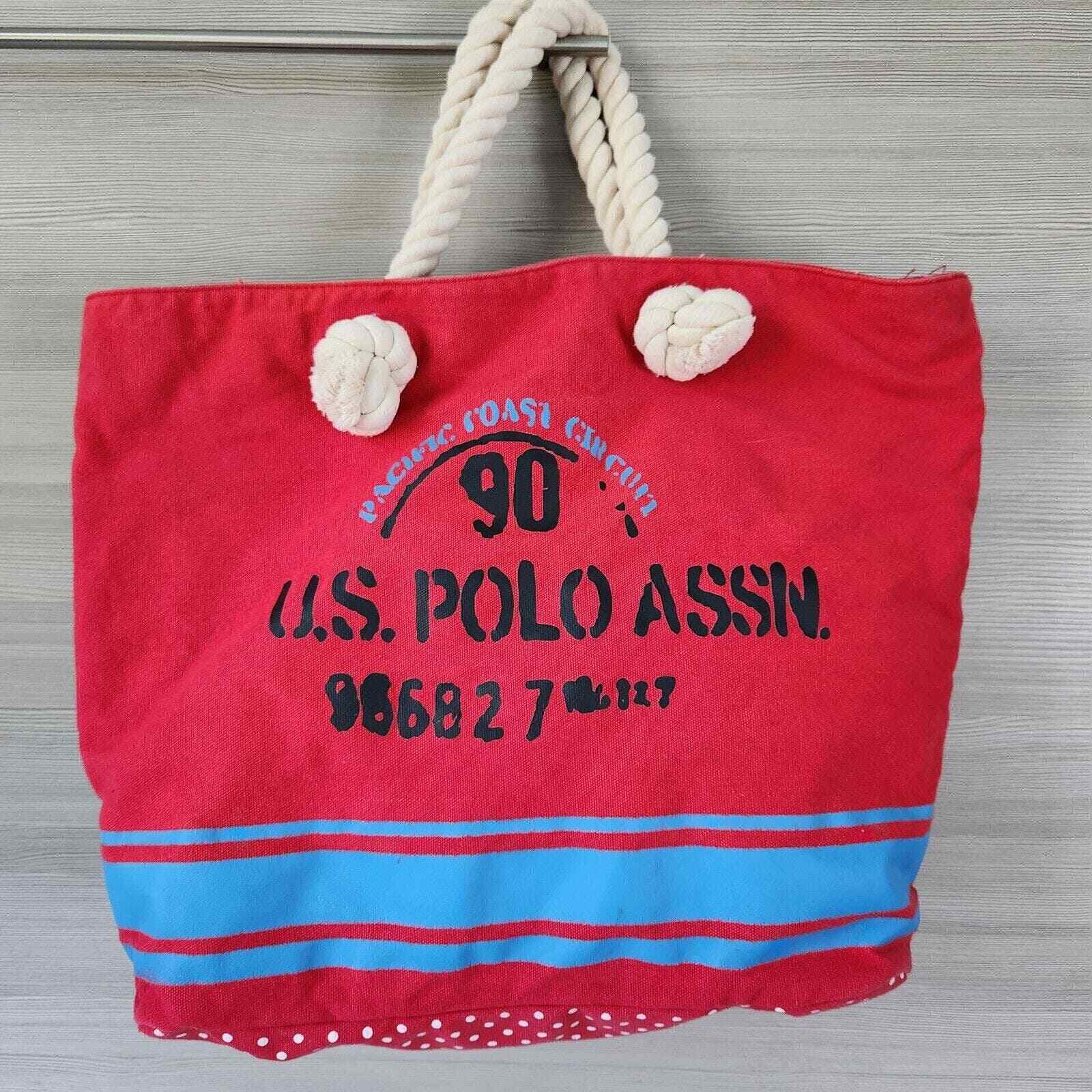 Borsa tote da viaggio USA polo vintage cotone rosa pony logo spiaggia shopper weekend