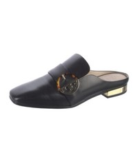 Tory Burch Leather Mules Tortoise and Gold Logo Embellishment Women's Size 9M