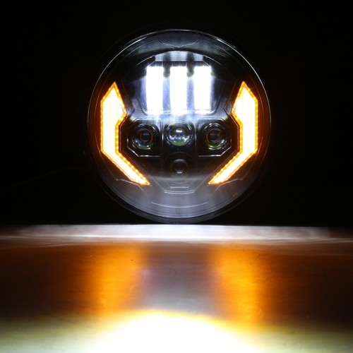 7" LED Headlight Hi/Lo Turn Signal w/ Bucket For Kawasaki VN Vulcan 500 750 800 - Picture 4 of 12