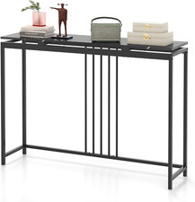 Tavolo Da Ingresso Stretto E Compatto, Tavolo Da Divano in Finto Marmo Con Strut