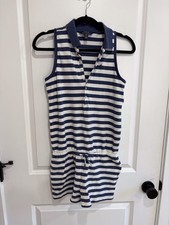 Ralph Lauren Pony Girls Classic Blue Cotton Romper L 12-14