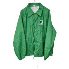 Vintage K Brand 80s Light Weight Green Nylon Windbreaker Jacket XL Streetwear