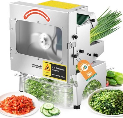 Newhai 200W Commercial Veg Slicer 400lb h Conveyor Belt