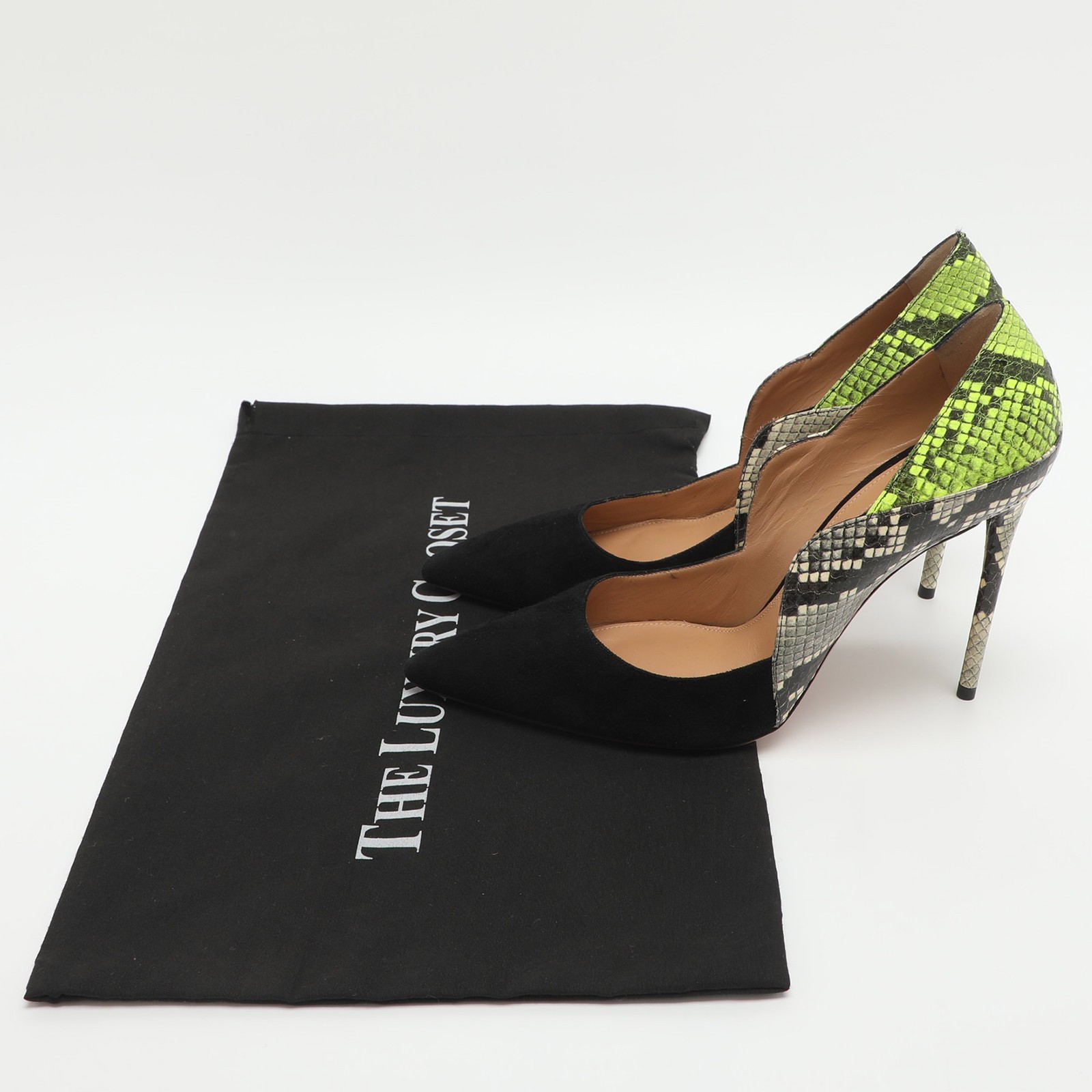 Aquazzura Size 38 Multicolor Python Embossed Leat… - image 9