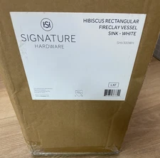 Signature Hardware SHV300WH Hibiscus Rectangular Fireclay Sink-White