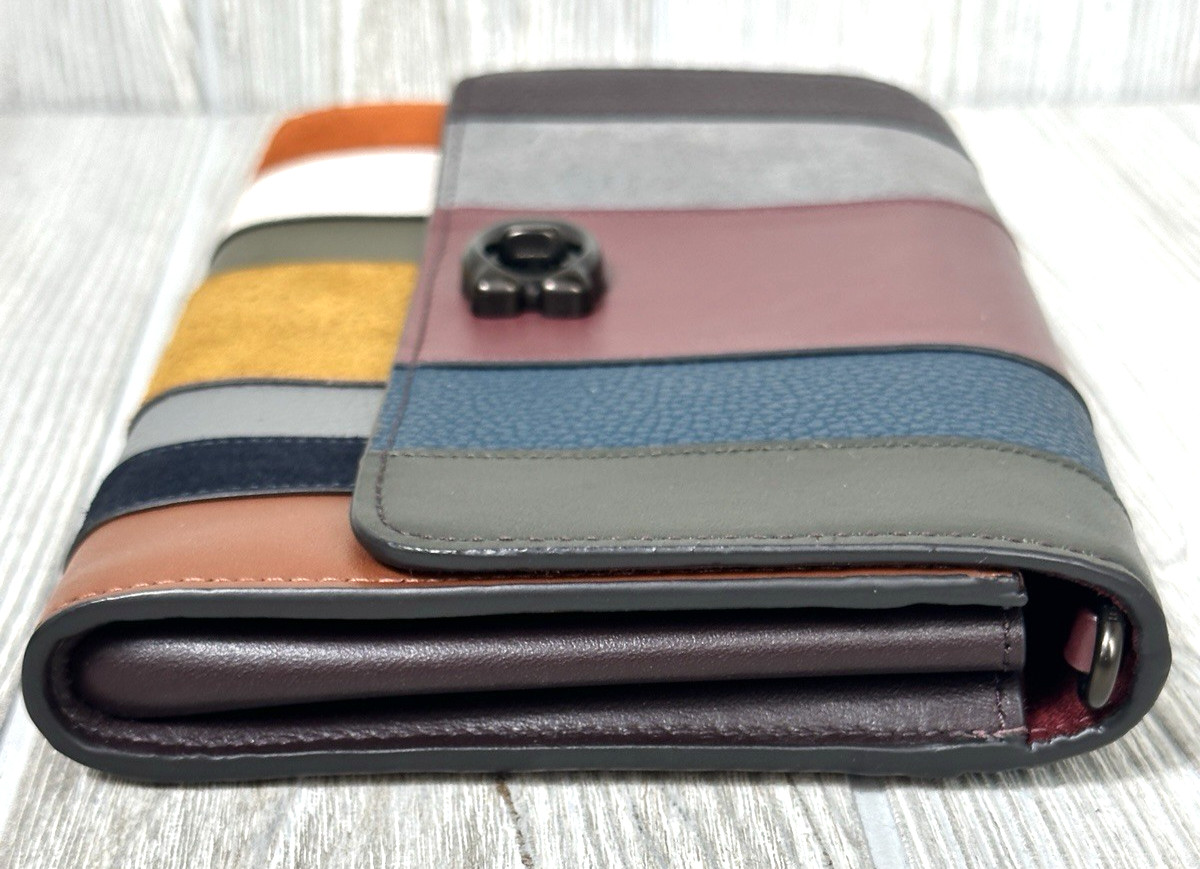 Coach Marlow Patchwork Stripes Turnlock Chain Cro… - image 21