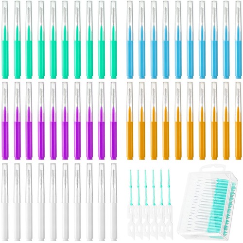 350 Pieces Braces Brush for Cleaner Interdental Brushes Kit Flosser for Brace...
