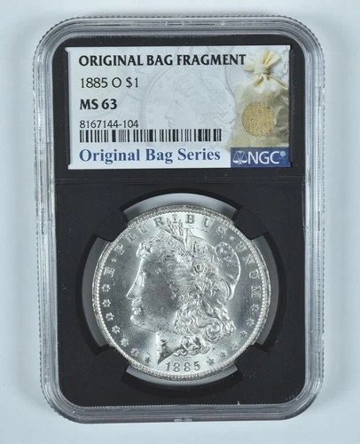 1885-O Morgan Silver Dollar Original Bag Fragment MS63 NGC *5675