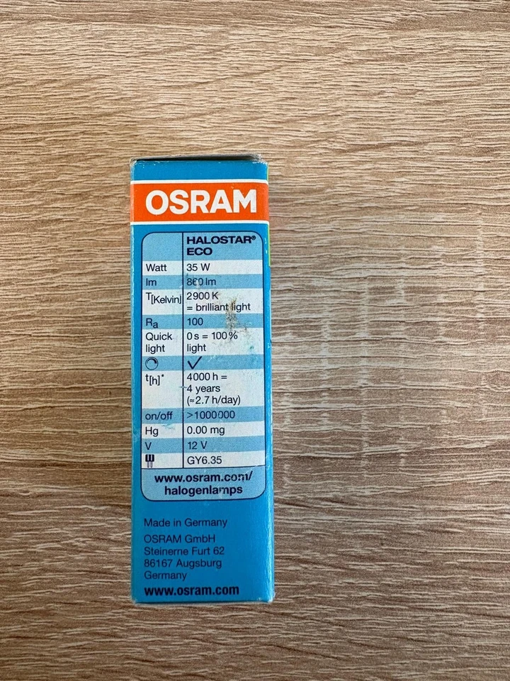 OSRAM H64432ECO lampadina alogena 35w=50e 12v 2900k GY6.35 - Immagine 2 di 3