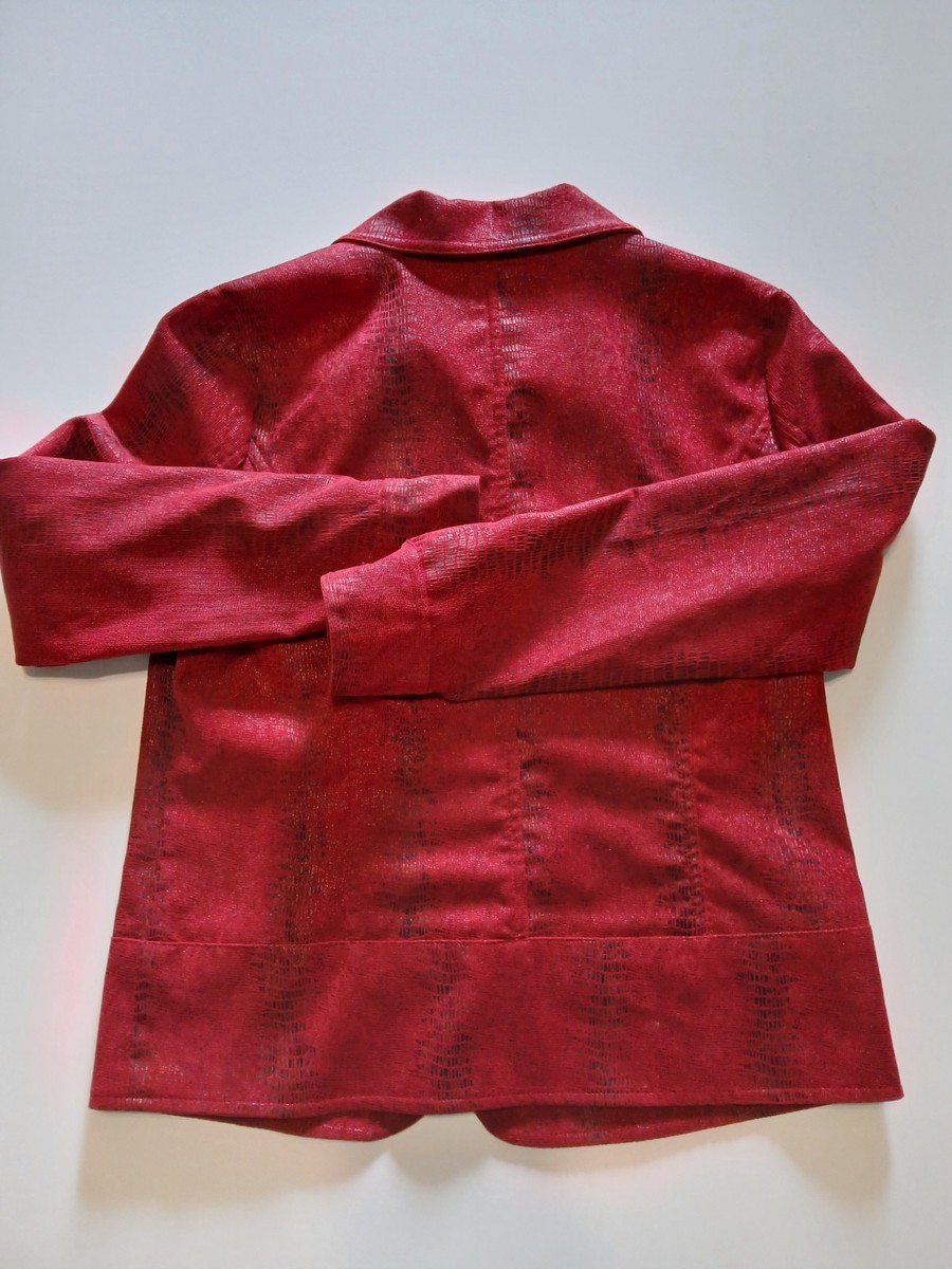 Susan Marie's of Salado Women's Small Red Long Sleeve Show Jacket Zip Front View 5